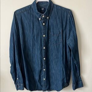 GAP Denim Button-Up Shirt - Blue